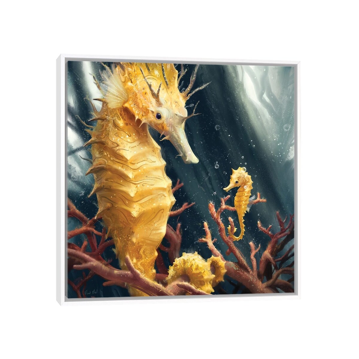 iCanvas "Thorny Yellow Seahorse" by Vlad Mel Framed Canvas Print