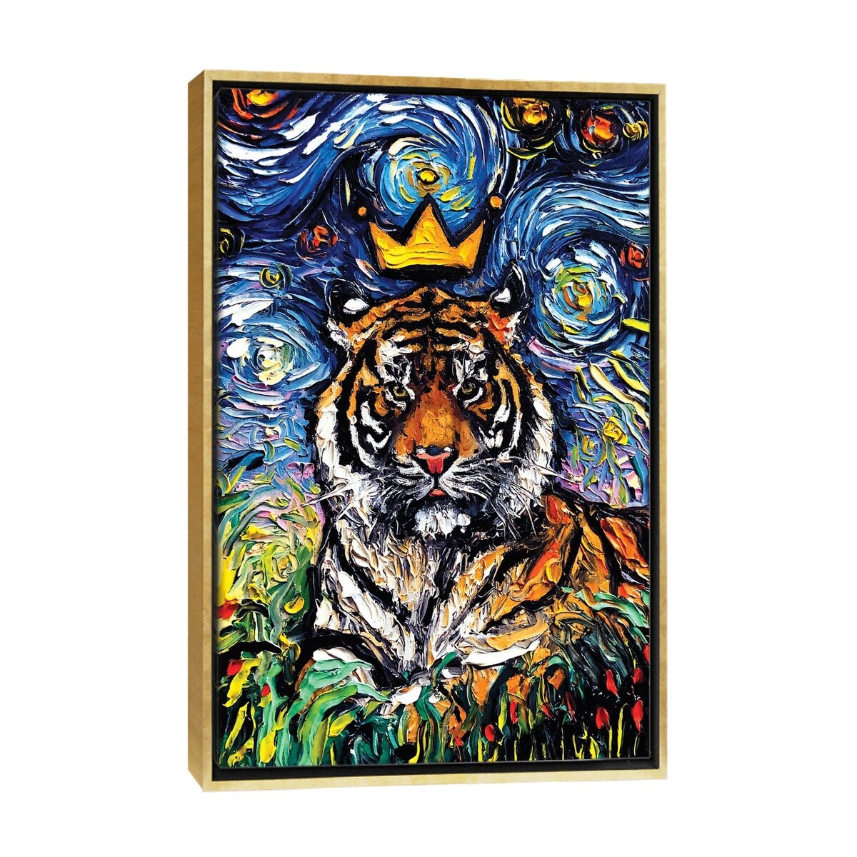 iCanvas "Tiger King" by Aja Trier Framed
