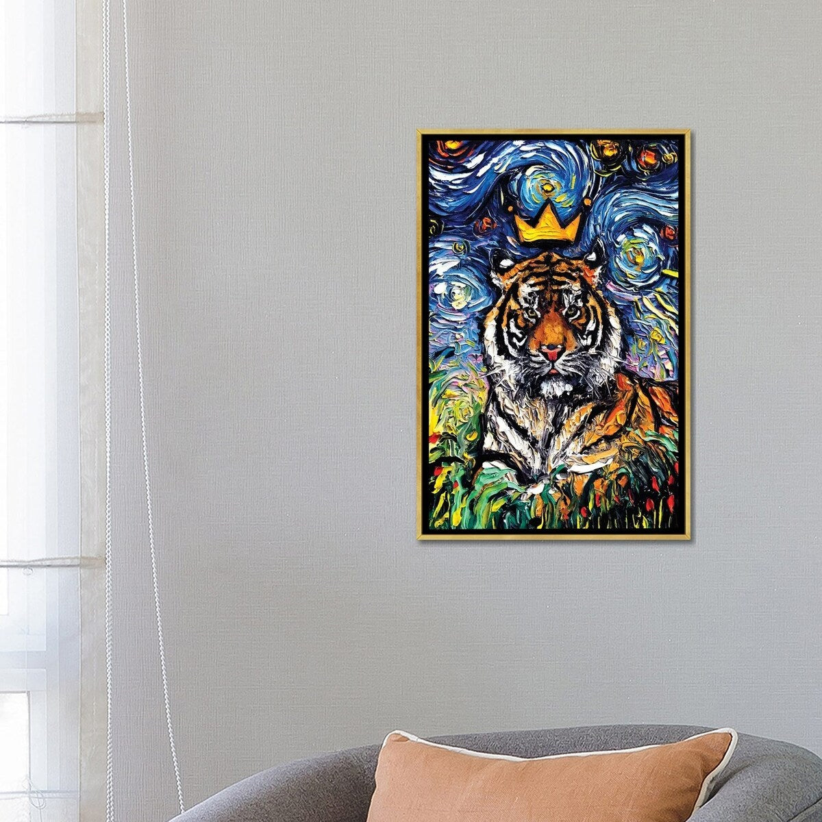 iCanvas "Tiger King" by Aja Trier Framed
