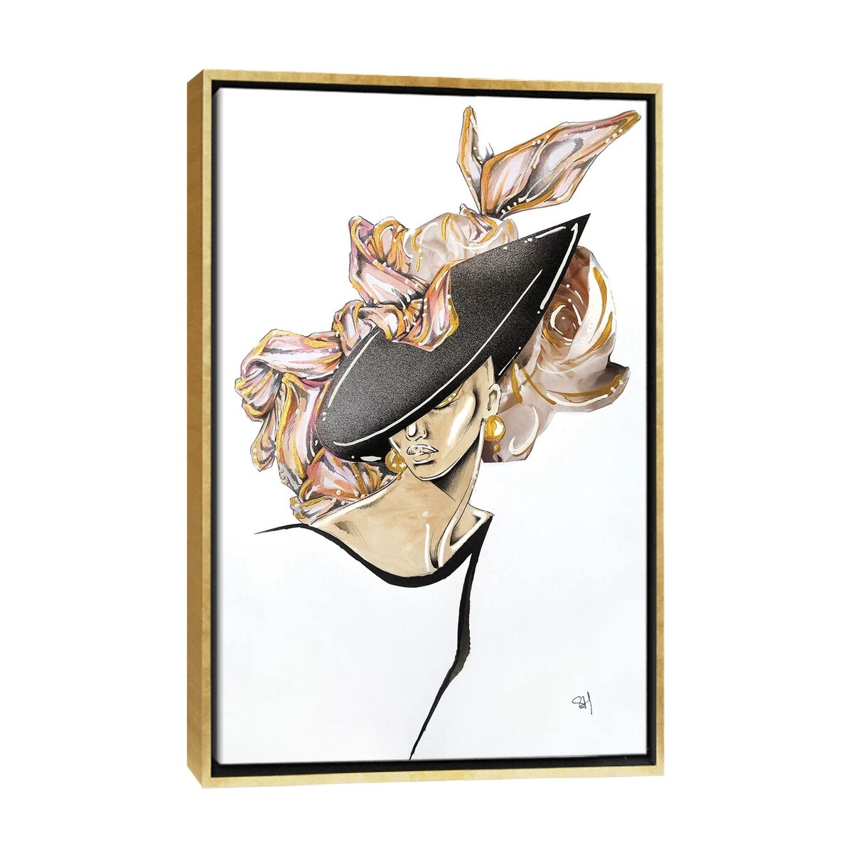 iCanvas "Tilted Rose" by Samuel Harrison Framed Canvas Print