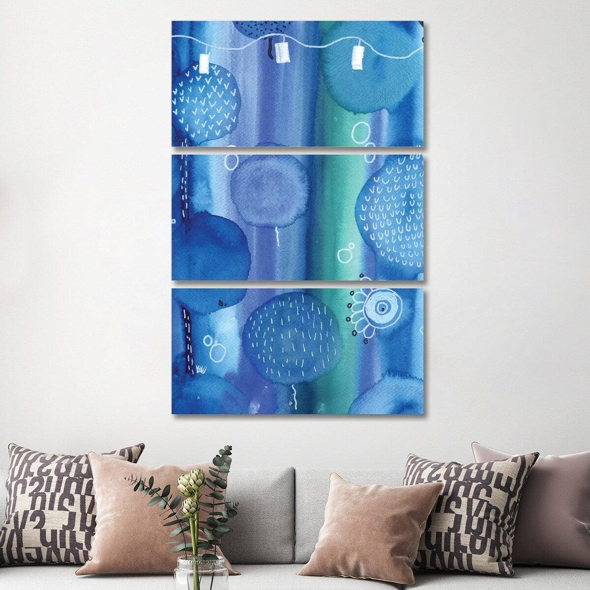 iCanvas "Town Under The Sea" by Andrea Kosar 3-Piece Canvas Wall Art Set