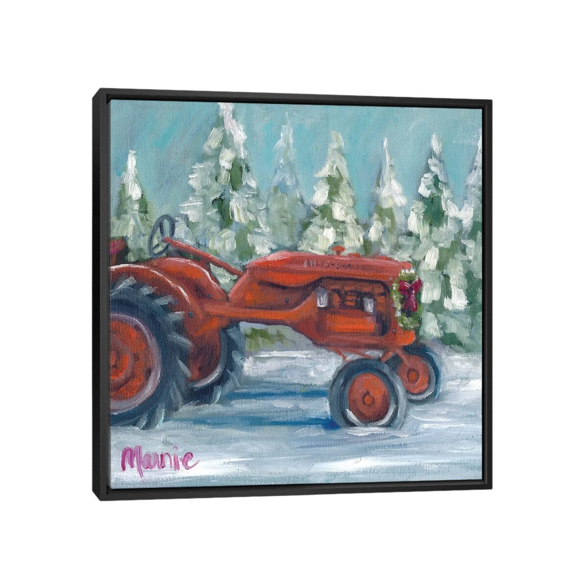 iCanvas "Tractor 4 Seasons, Allis Chalmer's Holiday" by Marnie Bourque Framed Canvas Print