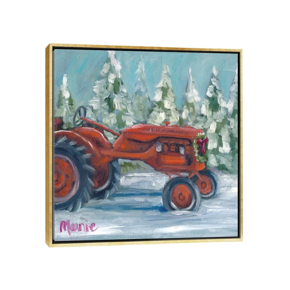 iCanvas "Tractor 4 Seasons, Allis Chalmer's Holiday" by Marnie Bourque Framed Canvas Print