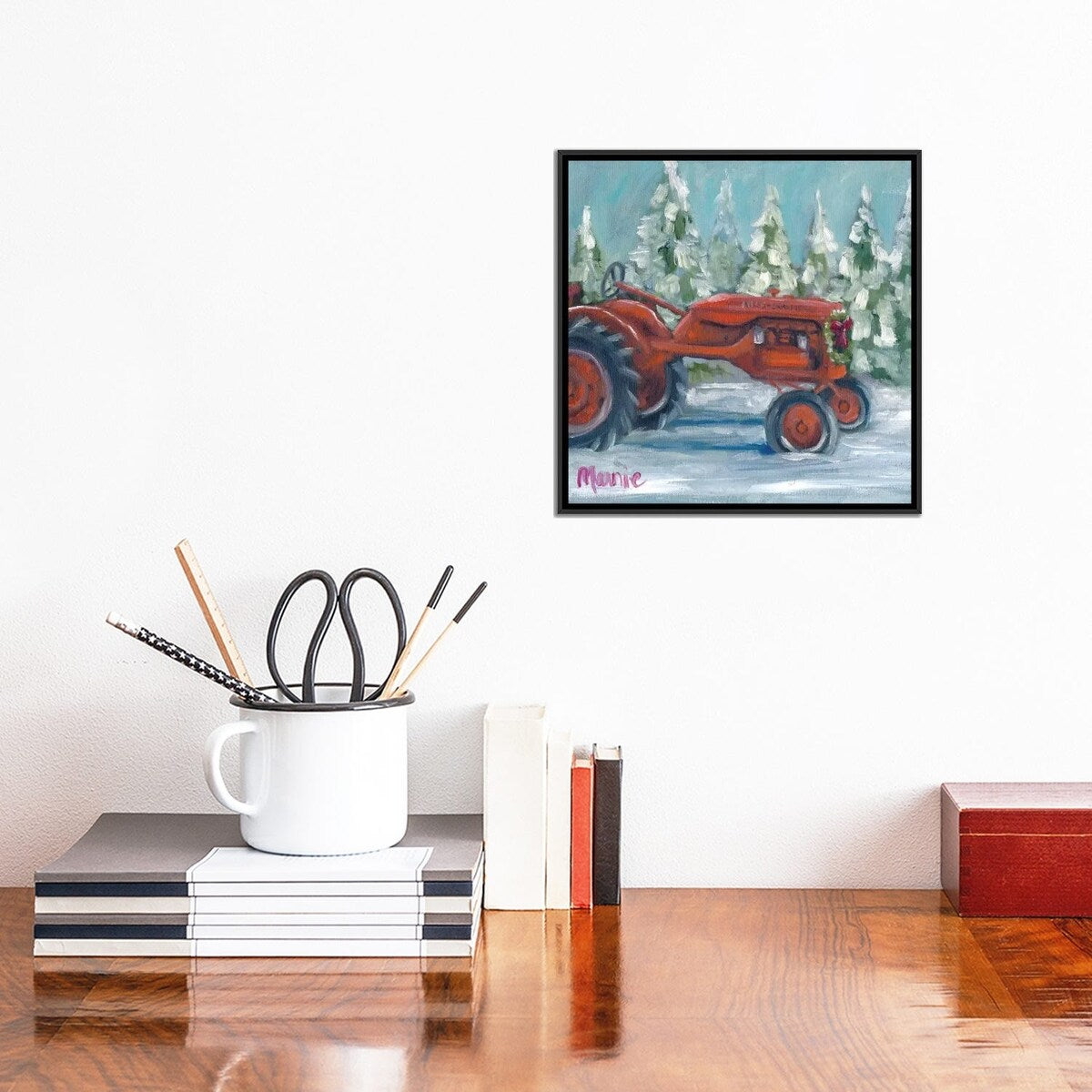 iCanvas "Tractor 4 Seasons, Allis Chalmer's Holiday" by Marnie Bourque Framed Canvas Print