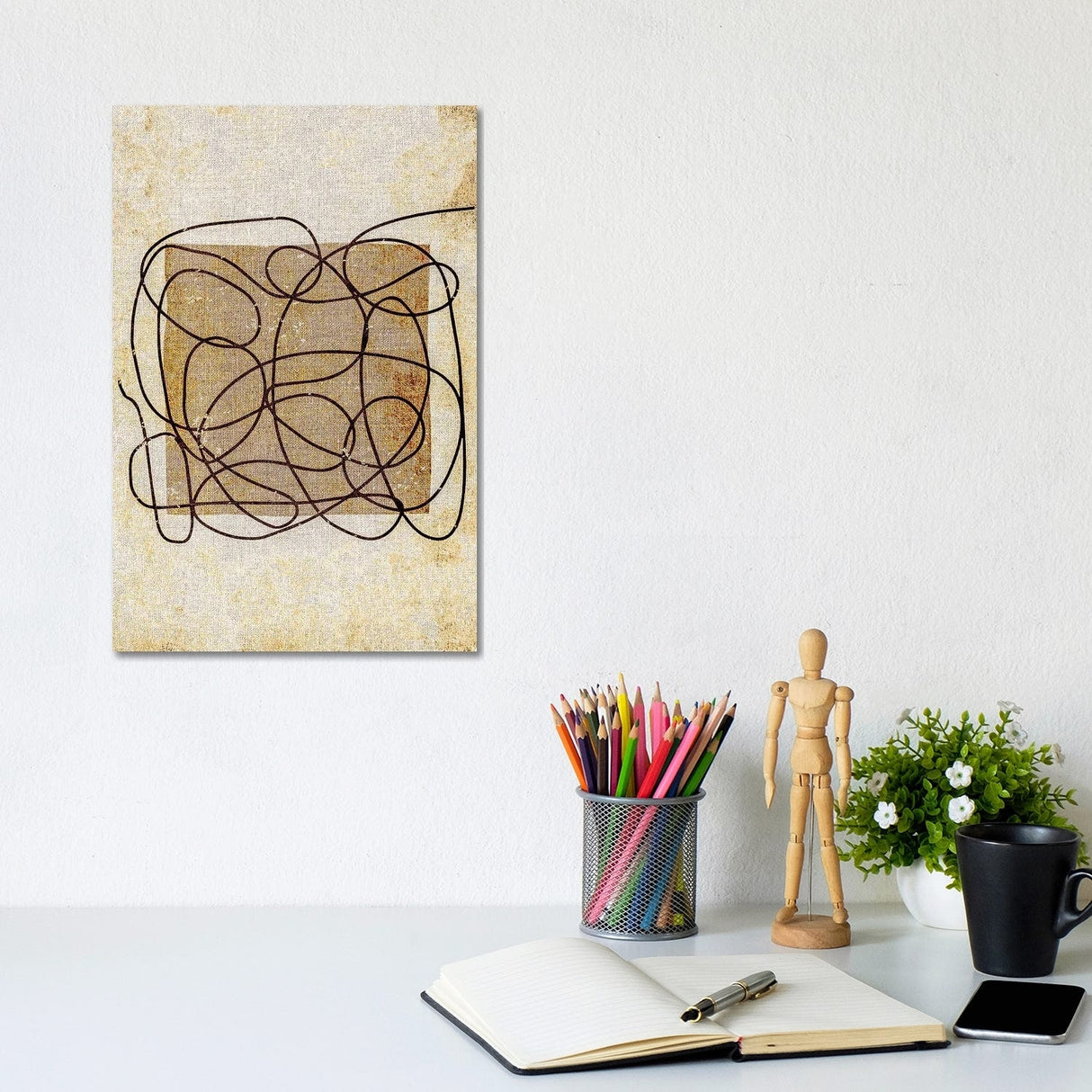 iCanvas "Vintage Line Art" by Bona Fidesa Canvas Print