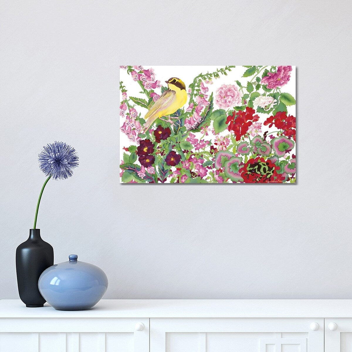 iCanvas "Warbler With Frog" by Carissa Luminess Canvas Print