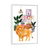 iCanvas "Watercolor Lion Urban Jungles Series" by Jania Sharipzhanova Framed