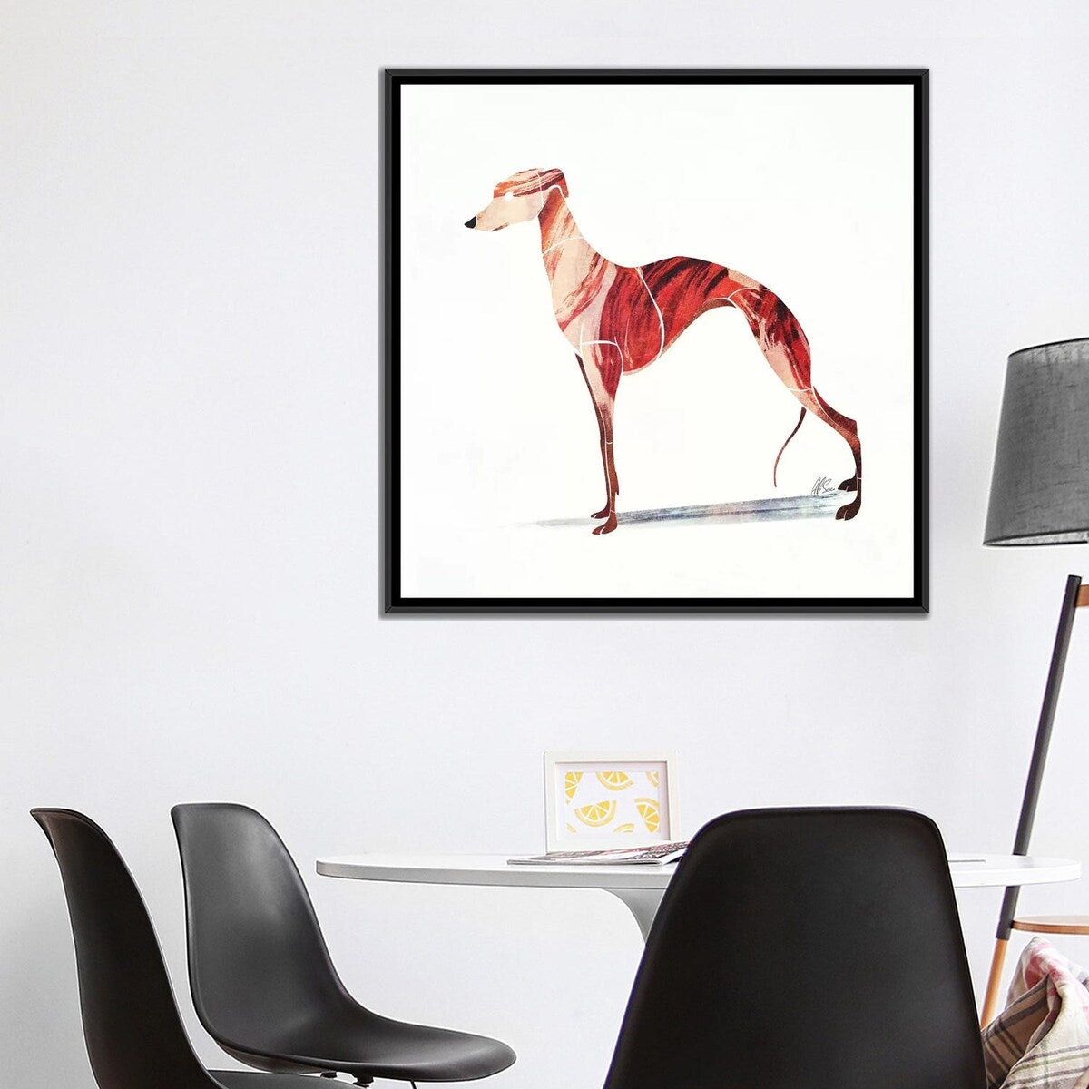 iCanvas "Whippet" by SAEIART Framed