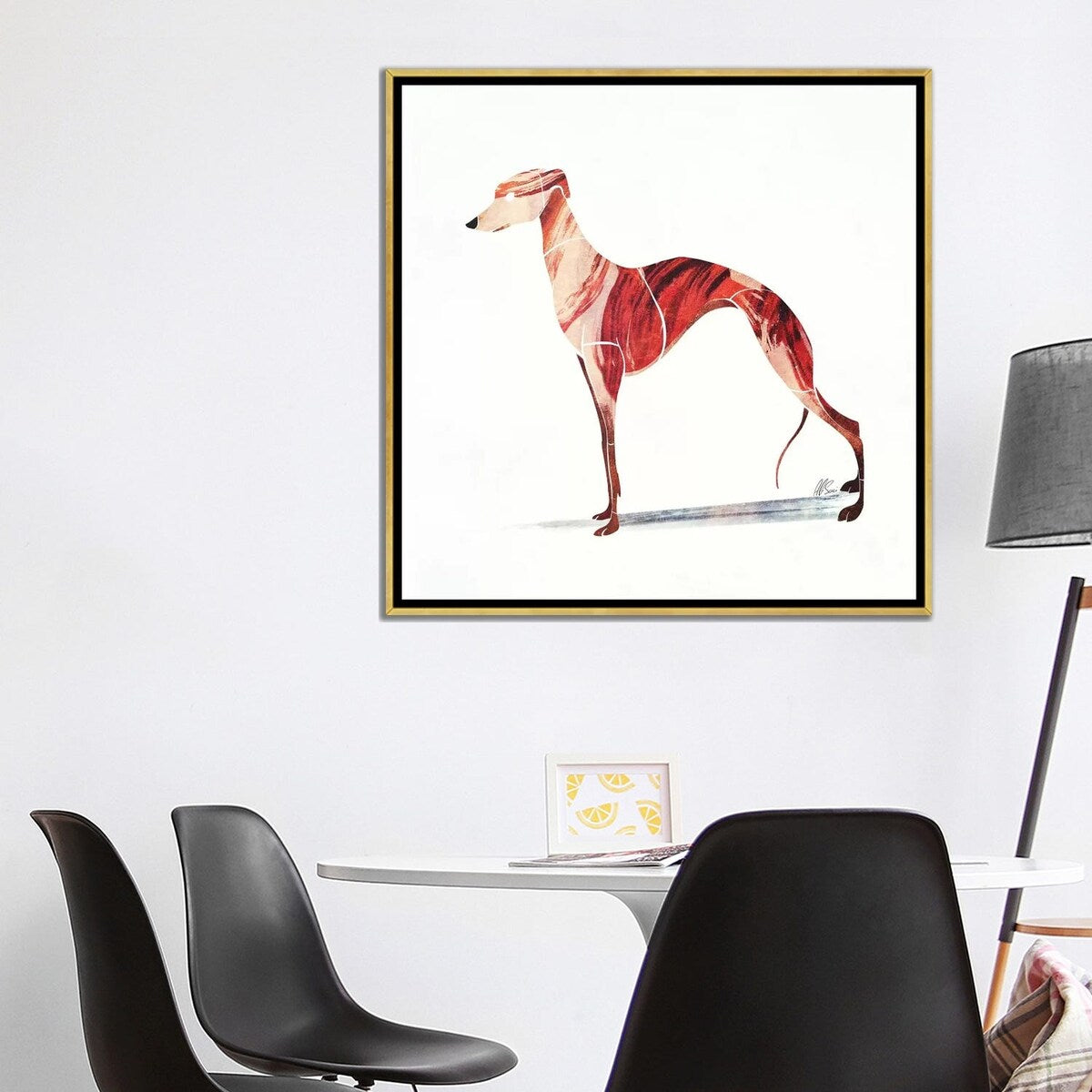 iCanvas "Whippet" by SAEIART Framed