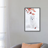 iCanvas "White F0x And Red Cardinal" by GEN Z Framed