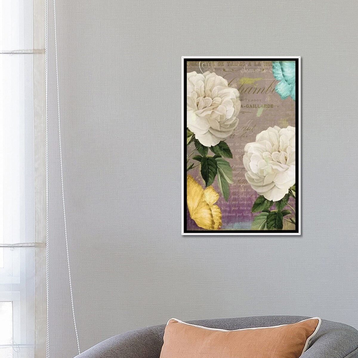 iCanvas "White Roses" by Color Bakery Framed