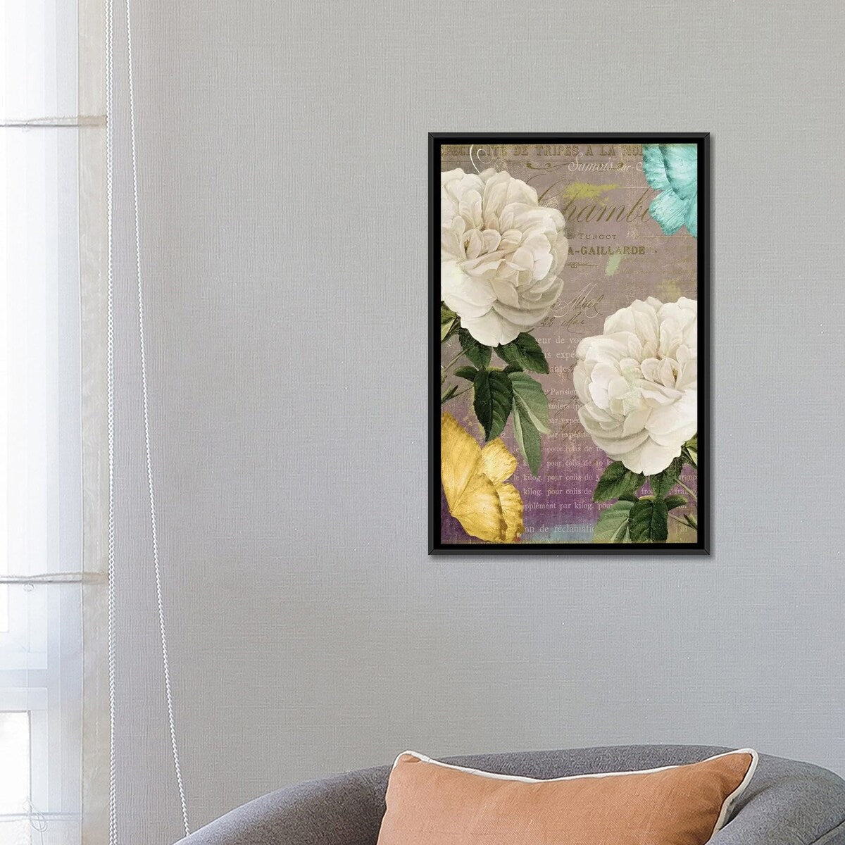 iCanvas "White Roses" by Color Bakery Framed