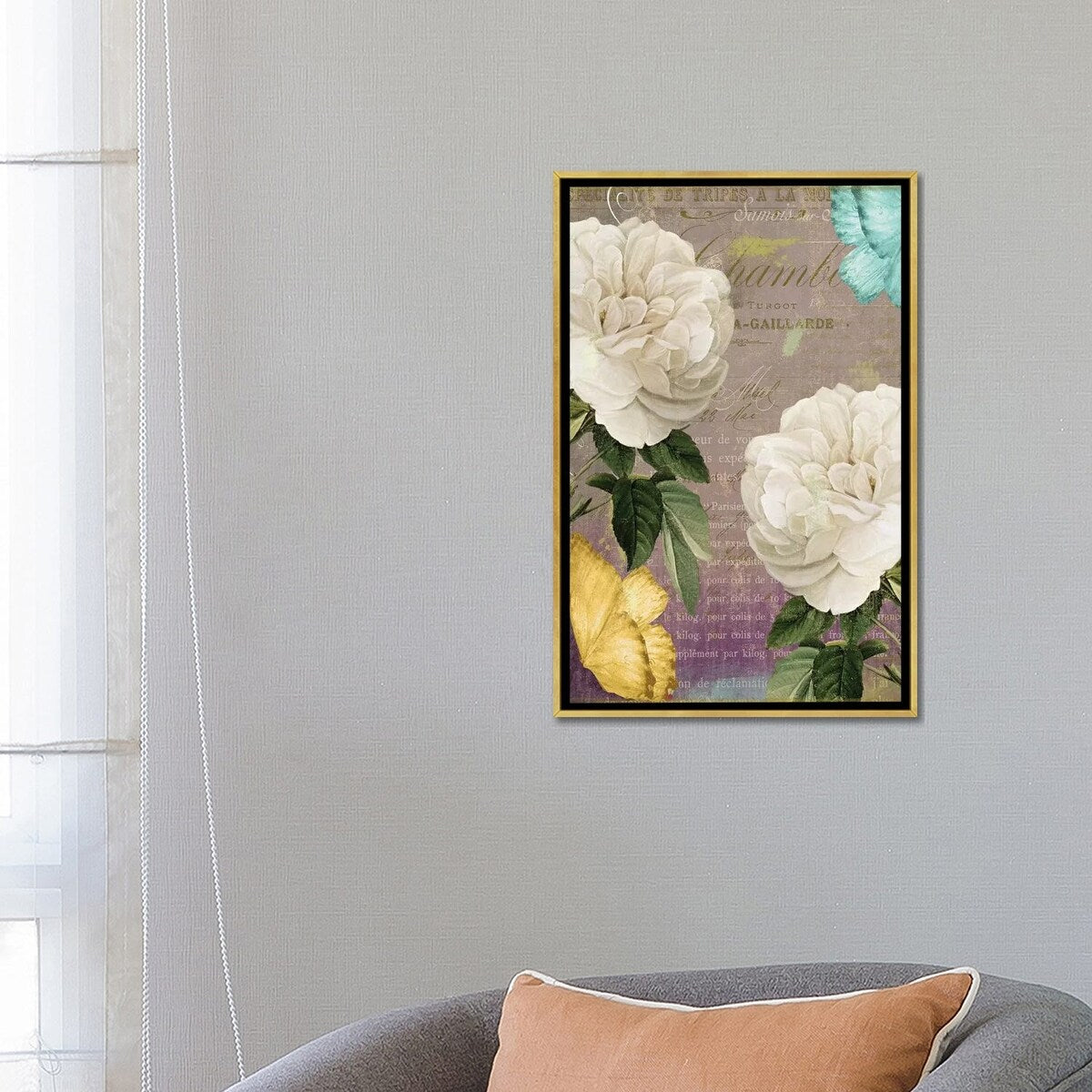 iCanvas "White Roses" by Color Bakery Framed