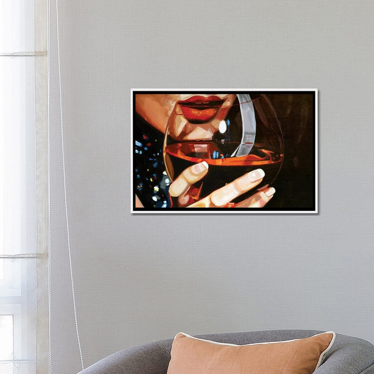 iCanvas "Wine Lips" by JAC Bezer Framed Canvas Print