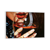 iCanvas "Wine Lips" by JAC Bezer Framed Canvas Print