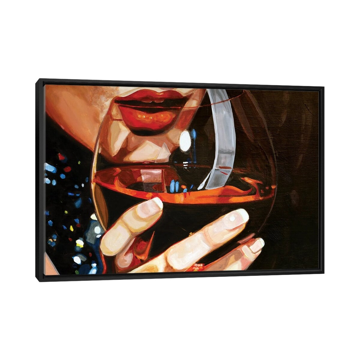 iCanvas "Wine Lips" by JAC Bezer Framed Canvas Print