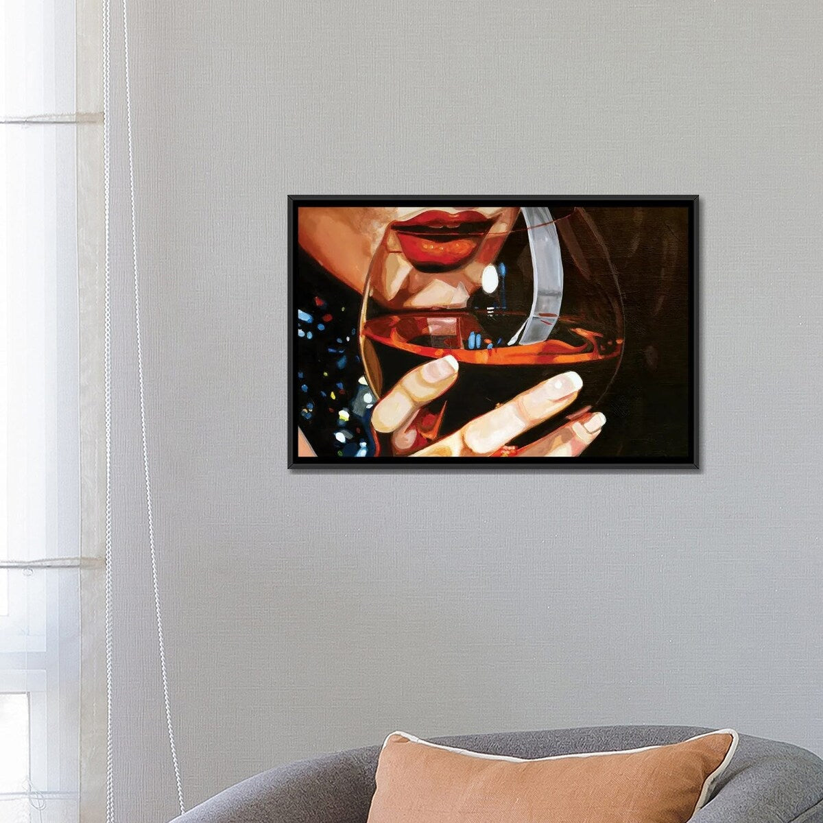 iCanvas "Wine Lips" by JAC Bezer Framed Canvas Print