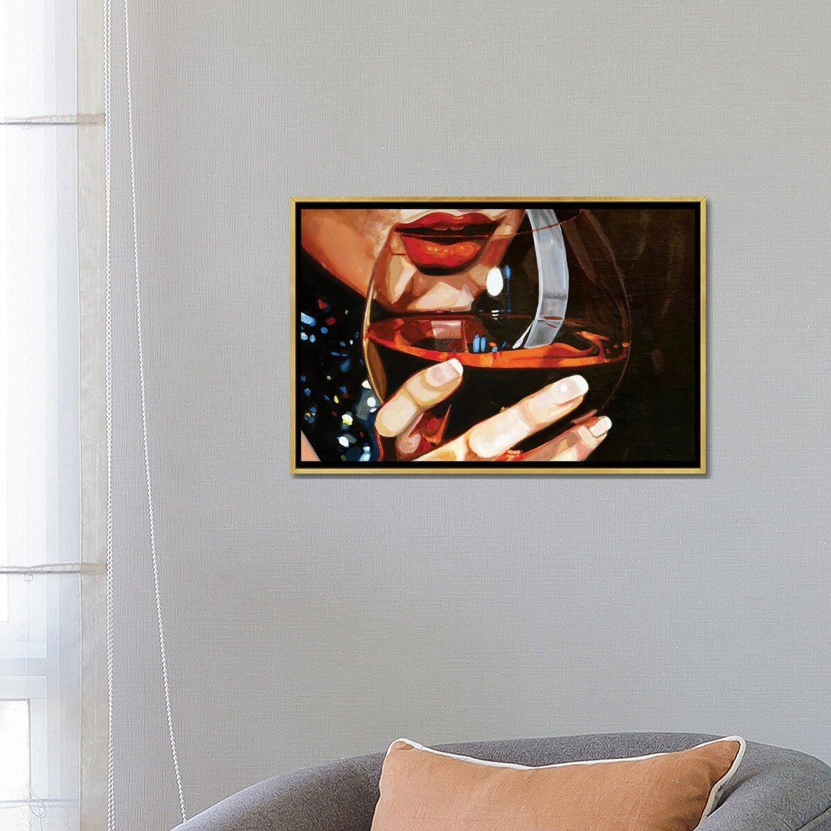 iCanvas "Wine Lips" by JAC Bezer Framed Canvas Print