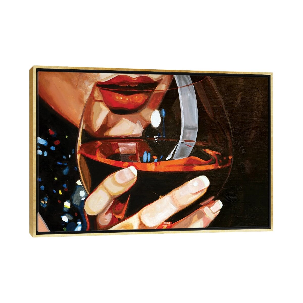 iCanvas "Wine Lips" by JAC Bezer Framed Canvas Print