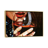 iCanvas "Wine Lips" by JAC Bezer Framed Canvas Print