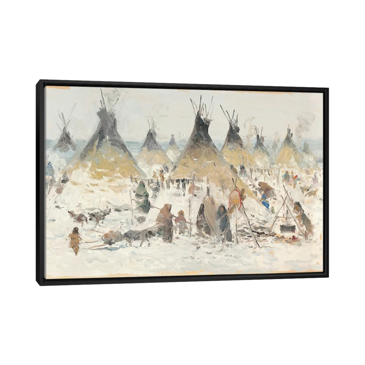 iCanvas "Winter Homestead II" by Ernest Chiriacka Framed