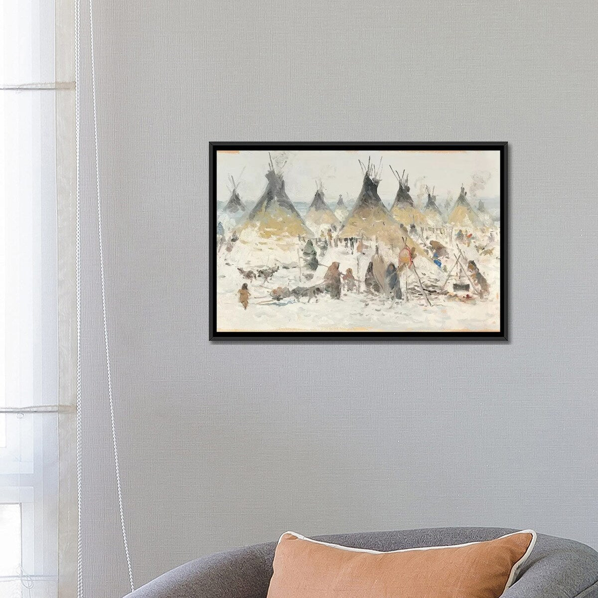 iCanvas "Winter Homestead II" by Ernest Chiriacka Framed