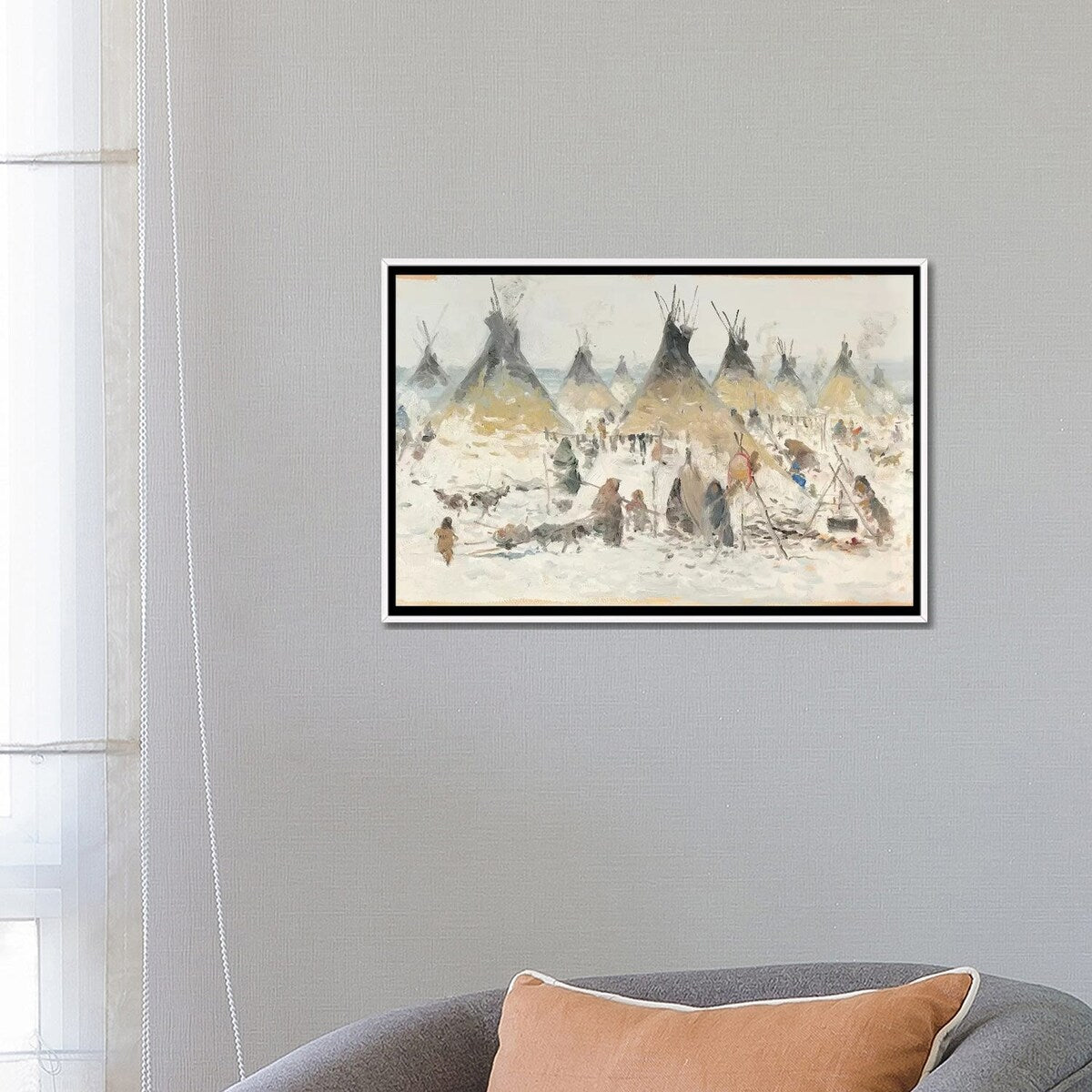 iCanvas "Winter Homestead II" by Ernest Chiriacka Framed