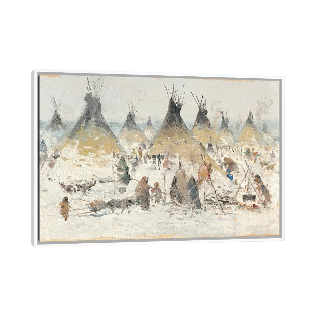 iCanvas "Winter Homestead II" by Ernest Chiriacka Framed