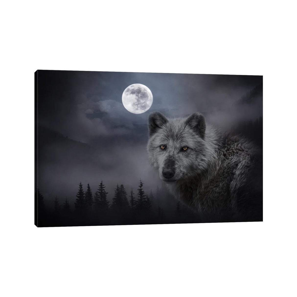 iCanvas "Wolf Moon" by Kelley Parker Canvas Print
