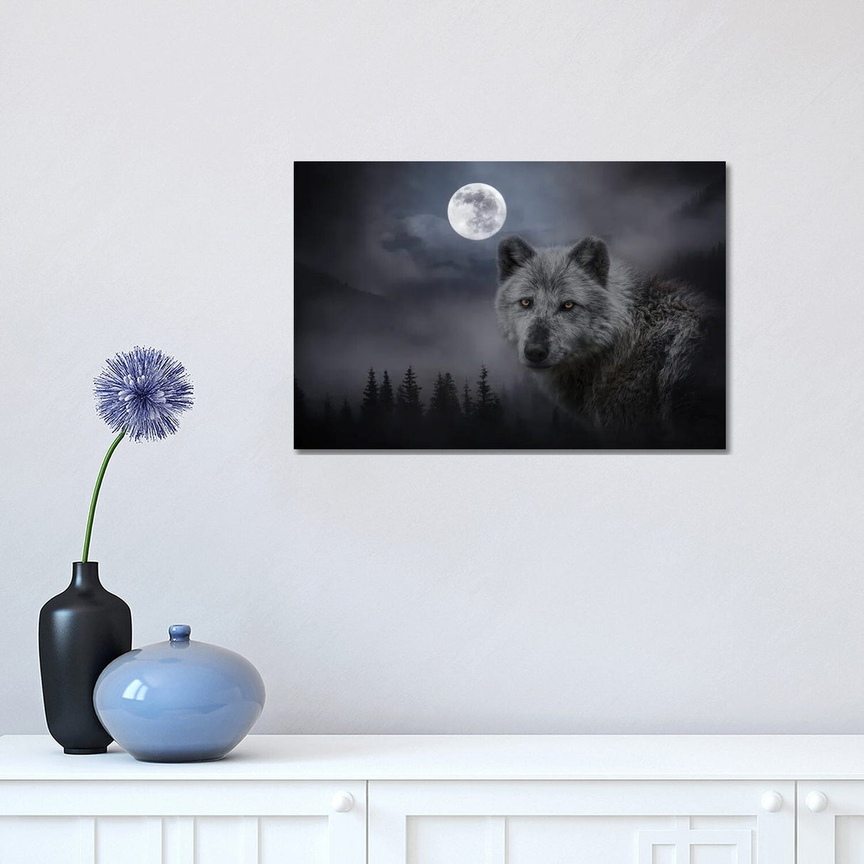 iCanvas "Wolf Moon" by Kelley Parker Canvas Print