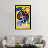 iCanvas "Yellow Abstract Shapes And Symbols" by Emmanuel Signorino Framed