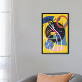 iCanvas "Yellow Abstract Shapes And Symbols" by Emmanuel Signorino Framed