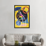 iCanvas "Yellow Abstract Shapes And Symbols" by Emmanuel Signorino Framed