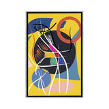 iCanvas "Yellow Abstract Shapes And Symbols" by Emmanuel Signorino Framed