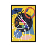 iCanvas "Yellow Abstract Shapes And Symbols" by Emmanuel Signorino Framed