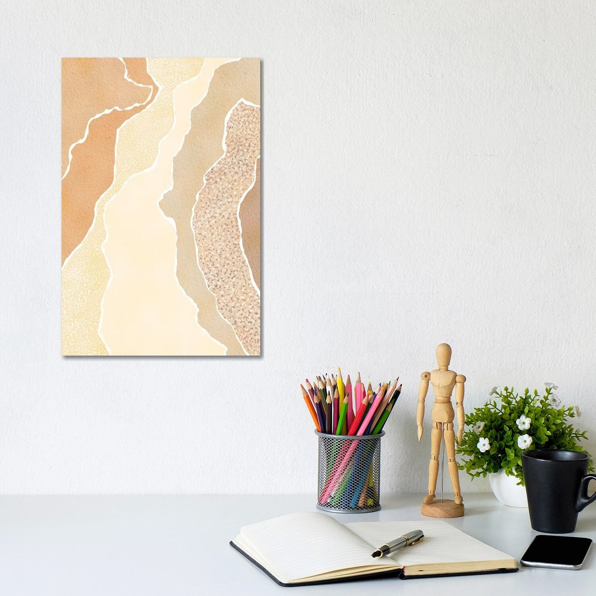 iCanvas "Yellow Camouflage" by Nikki Canvas Print