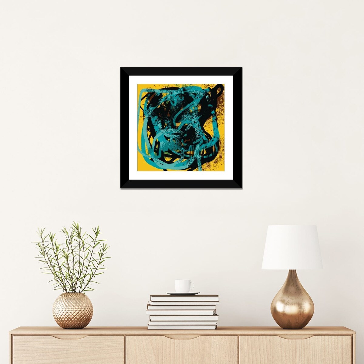 iCanvas "Yellow Soul Abstract Blue Sprayed Paint" by Emmanuel Signorino