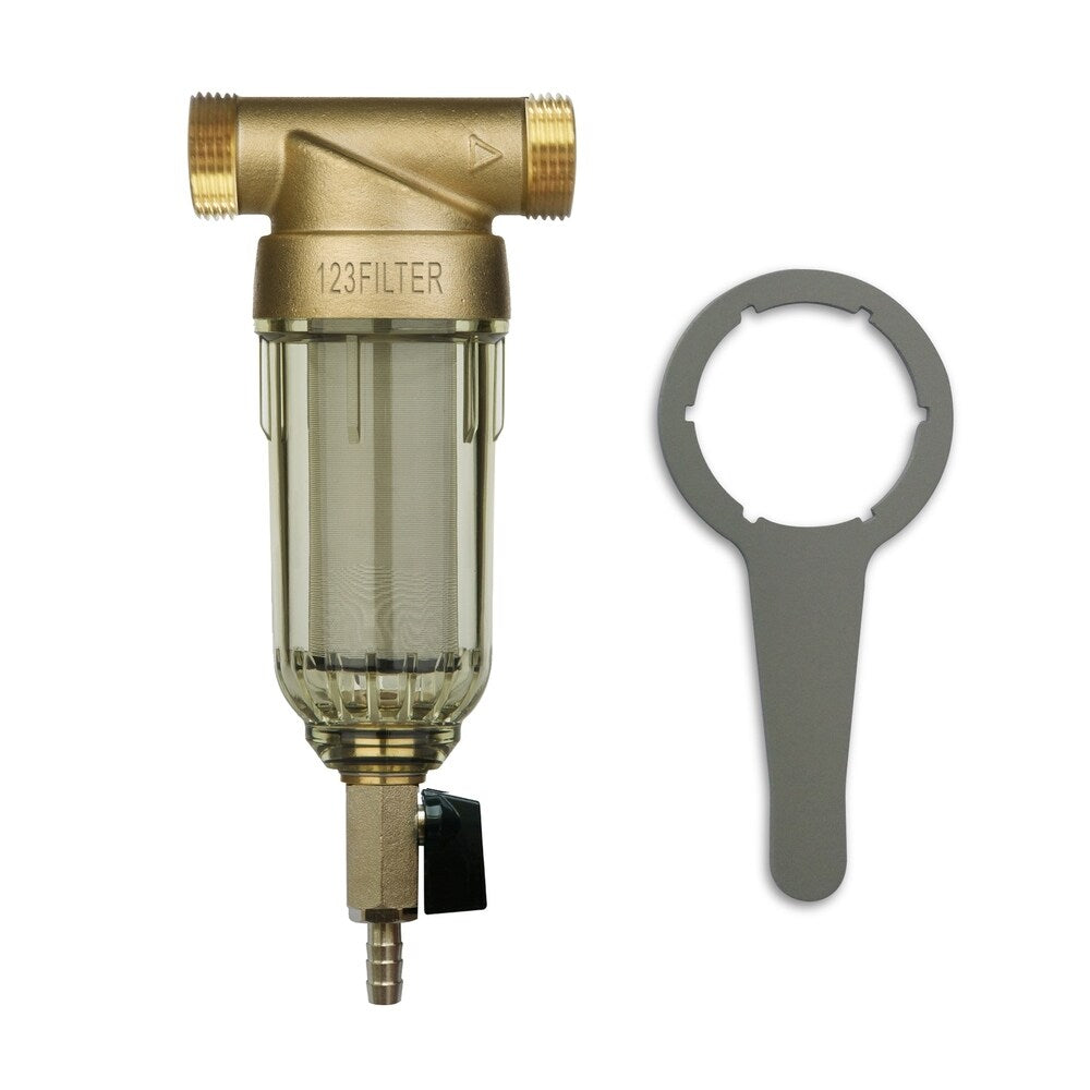 iSpring WSP Reusable Spin Down Sediment Water Filter 1" MNPT+3/4" FNPT