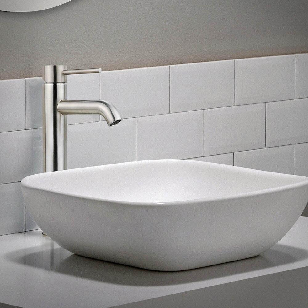 iSpring Bathroom Faucet Brushed Nickel Vessel Sink Single Handle/One Hole Lavatory Faucet
