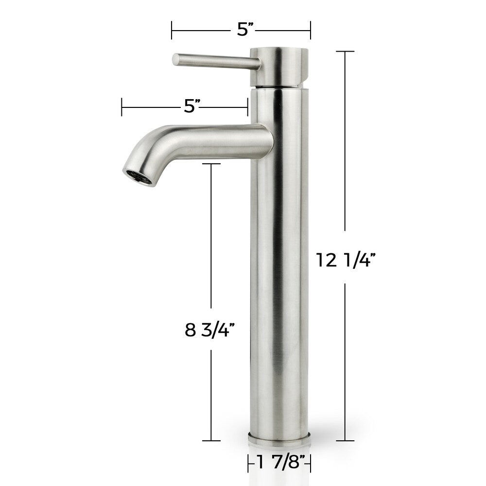 iSpring Bathroom Faucet Brushed Nickel Vessel Sink Single Handle/One Hole Lavatory Faucet