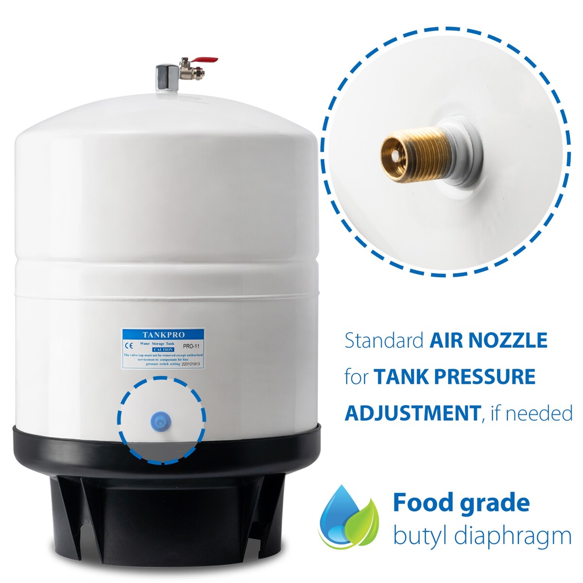 iSpring Metal/Rubber Reverse Osmosis Pressurized Water Storage Tank