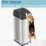 iTouchless 13 Gal Extra-Wide Stainless Steel Sensor Kitchen Trash Can