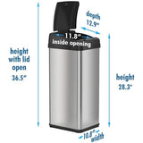 iTouchless 13 Gal Extra-Wide Stainless Steel Sensor Kitchen Trash Can