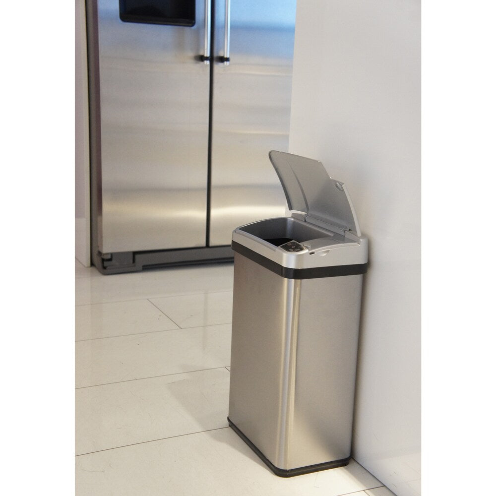 iTouchless 4 Gal Stainless Steel Sensor Bathroom Trash Can with Filter