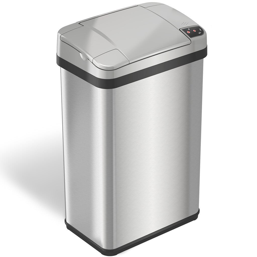 iTouchless 4 Gal Stainless Steel Sensor Bathroom Trash Can with Filter