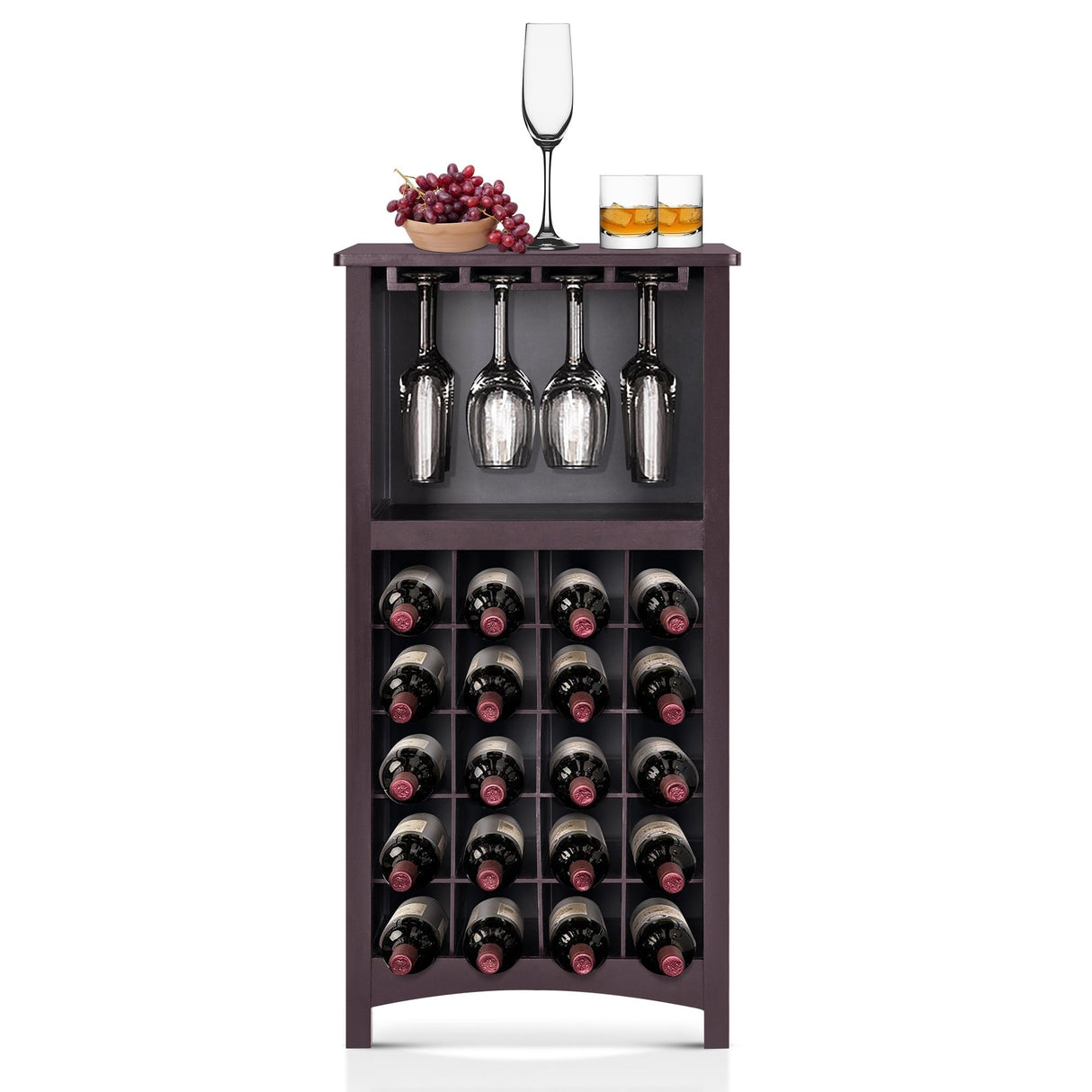 MCombo Freestanding Floor Bar Cabinet for Liquor, MDF BT06 - 18.9W x 12.6D x 37.4H Inch