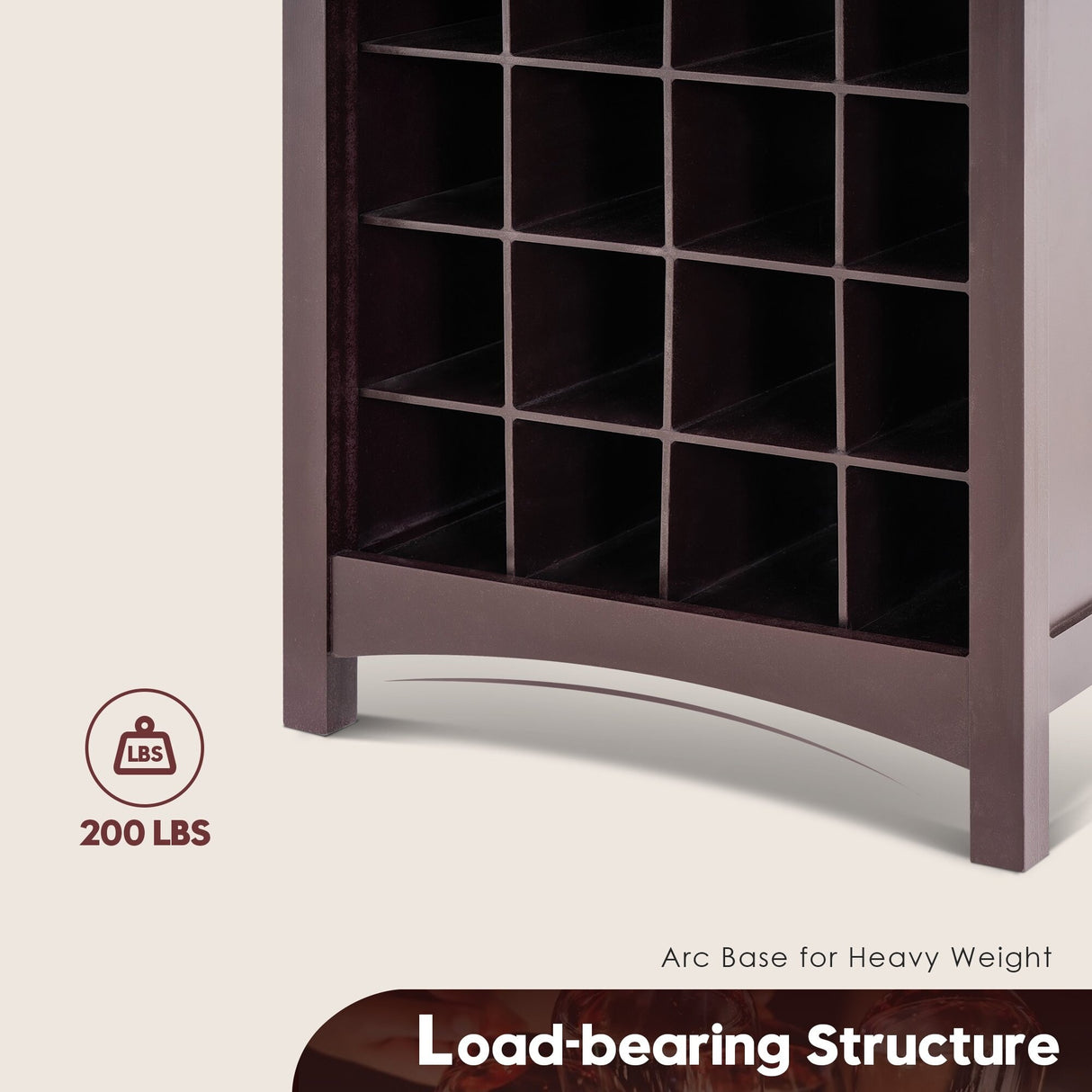 MCombo Freestanding Floor Bar Cabinet for Liquor, MDF BT06 - 18.9W x 12.6D x 37.4H Inch