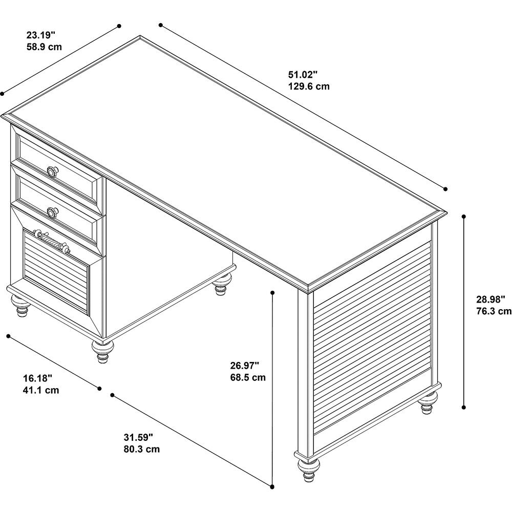 Volcano Dusk 51W Desk, 3 Drawer File by Bush Furniture