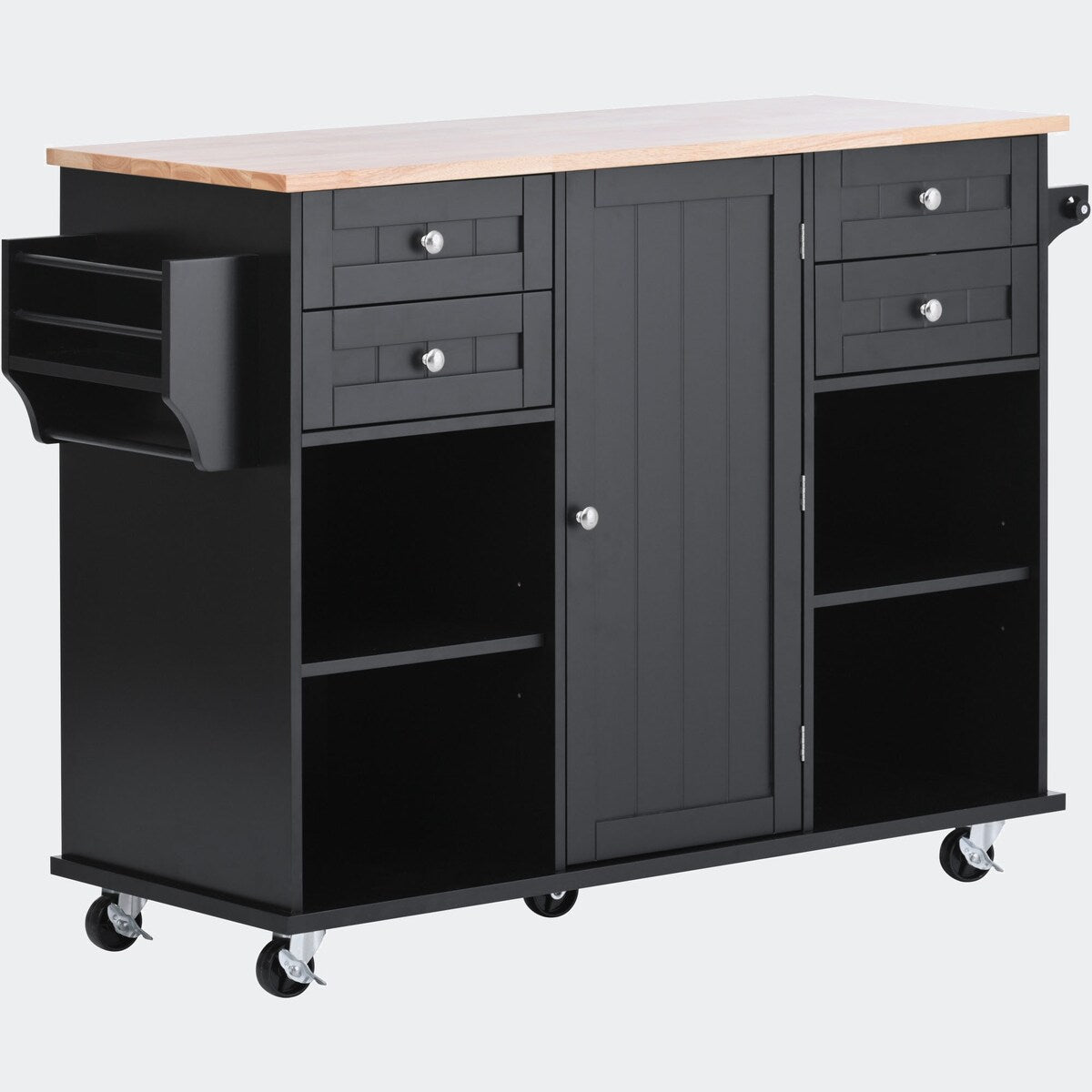 kitchen island cart with Spice Rack, Towel Rack