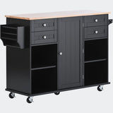 kitchen island cart with Spice Rack, Towel Rack
